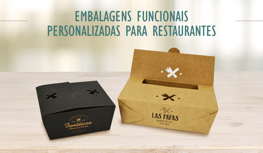 Embalagens funcionais personalizadas para restaurantes de rua